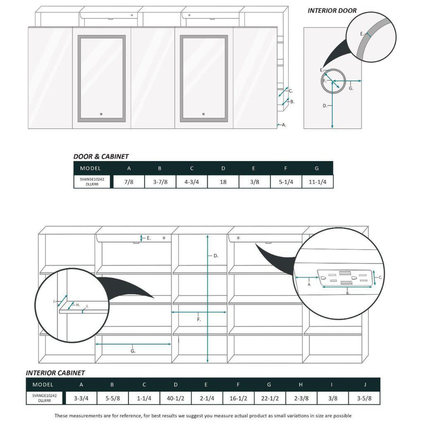 Krugg Reflections Svange 102" x 42" 5000K Double Penta-View Left-Left-Right-Right-Right Opening Recessed/Surface-Mount Illuminated Silver Backed LED Medicine Cabinet Mirror With Built-in Defogger, Dimmer and Electrical Outlet