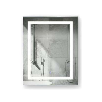 Krugg Reflections Svange 24" x 30" 5000K Single Right Opening Recessed/Surface-Mount Illuminated Silver Backed LED Medicine Cabinet Mirror With Built-in Defogger, Dimmer and Electrical Outlet