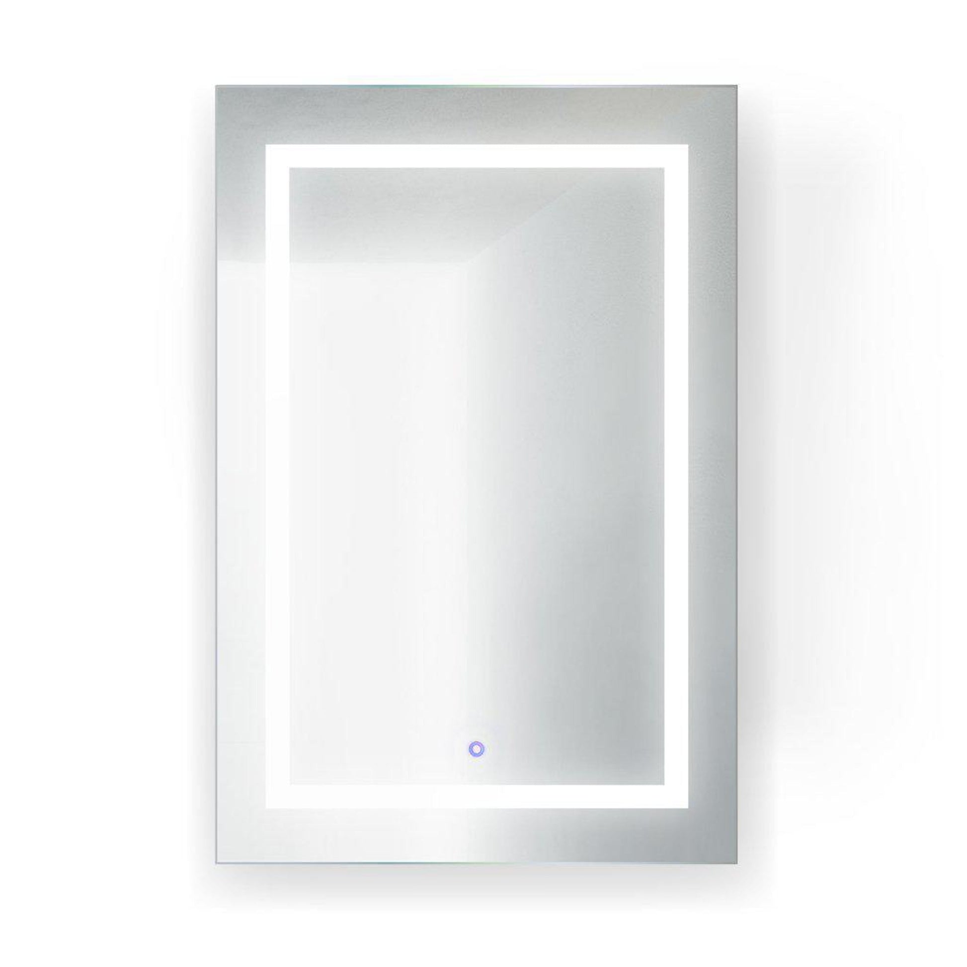 Krugg Reflections Svange 24" x 36" 5000K Single Left Opening Rectangular Recessed/Surface-Mount Illuminated Silver Backed LED Medicine Cabinet Mirror With Built-in Defogger, Dimmer and Electrical Outlet