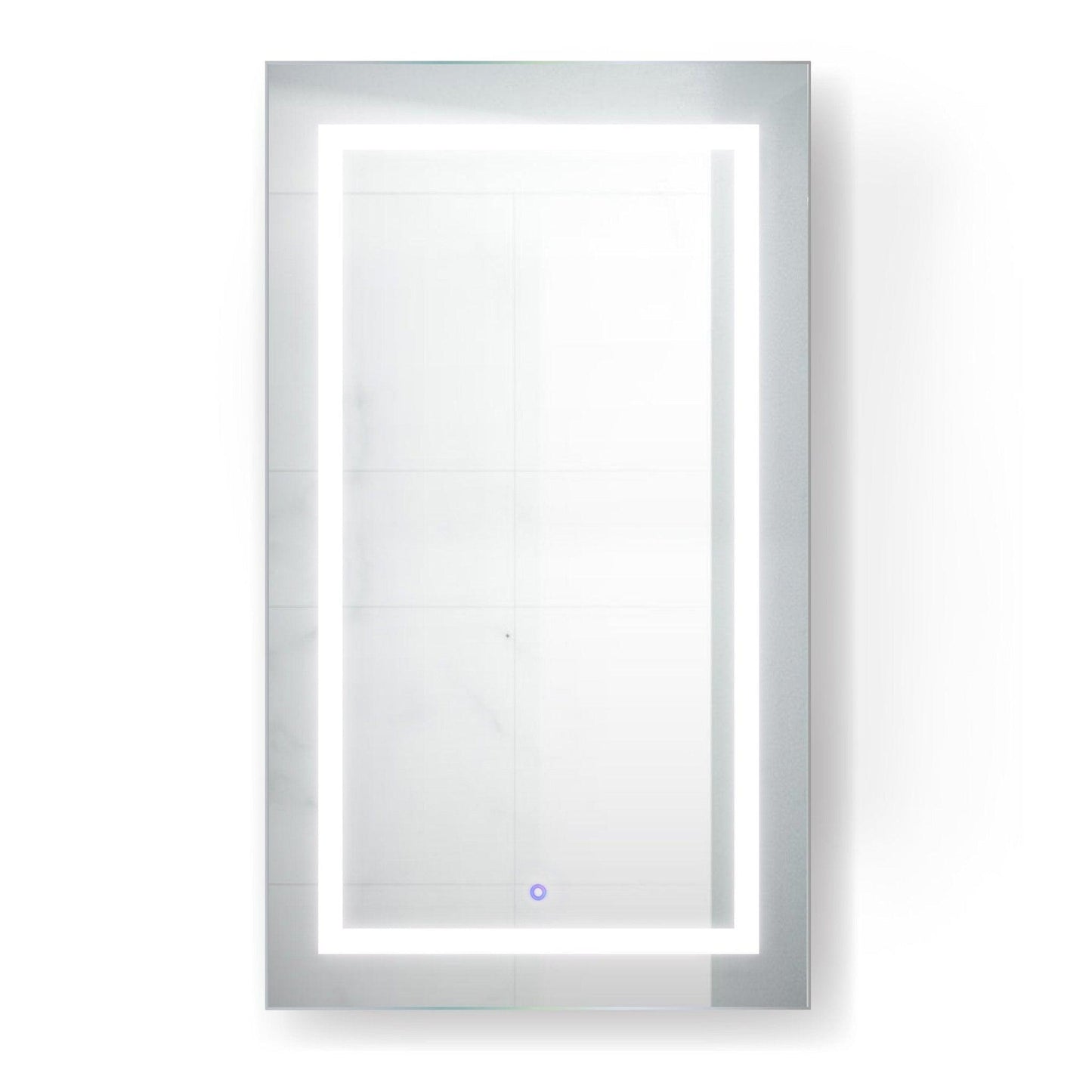 Krugg Reflections Svange 24" x 42" 5000K Single Right Opening Rectangular Recessed/Surface-Mount Illuminated Silver Backed LED Medicine Cabinet Mirror With Built-in Defogger, Dimmer and Electrical Outlet