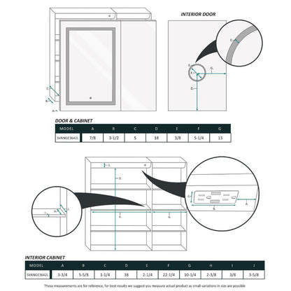 Krugg Reflections Svange 36" x 42" 5000K Single Bi-View Left Opening Recessed/Surface-Mount Illuminated Silver Backed LED Medicine Cabinet Mirror With Built-in Defogger, Dimmer and Electrical Outlet