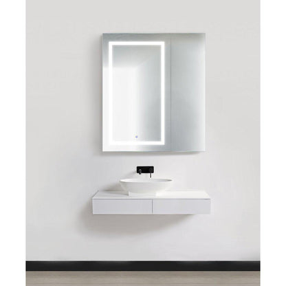 Krugg Reflections Svange 36" x 42" 5000K Single Bi-View Left Opening Recessed/Surface-Mount Illuminated Silver Backed LED Medicine Cabinet Mirror With Built-in Defogger, Dimmer and Electrical Outlet