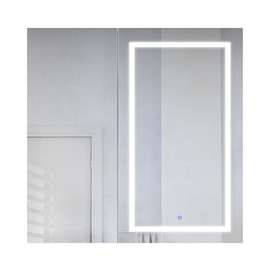 Krugg Reflections Svange 42" x 42" 5000K Single Bi-View Right Opening Recessed/Surface-Mount Illuminated Silver Backed LED Medicine Cabinet Mirror With Built-in Defogger, Dimmer and Electrical Outlet