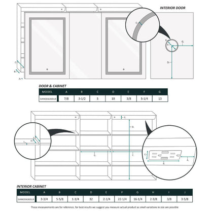 Krugg Reflections Svange 66" x 36" 5000K Double Tri-View Left-Left-Right Opening Recessed/Surface-Mount Illuminated Silver Backed LED Medicine Cabinet Mirror With Built-in Defogger, Dimmer and Electrical Outlet