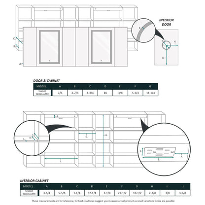 Krugg Reflections Svange 96" x 36" 5000K Double Hexa-View Left-Left-Left-Right-Right-Right Opening Recessed/Surface-Mount Illuminated Silver Backed LED Medicine Cabinet Mirror With Built-in Defogger, Dimmer and Electrical Outlet