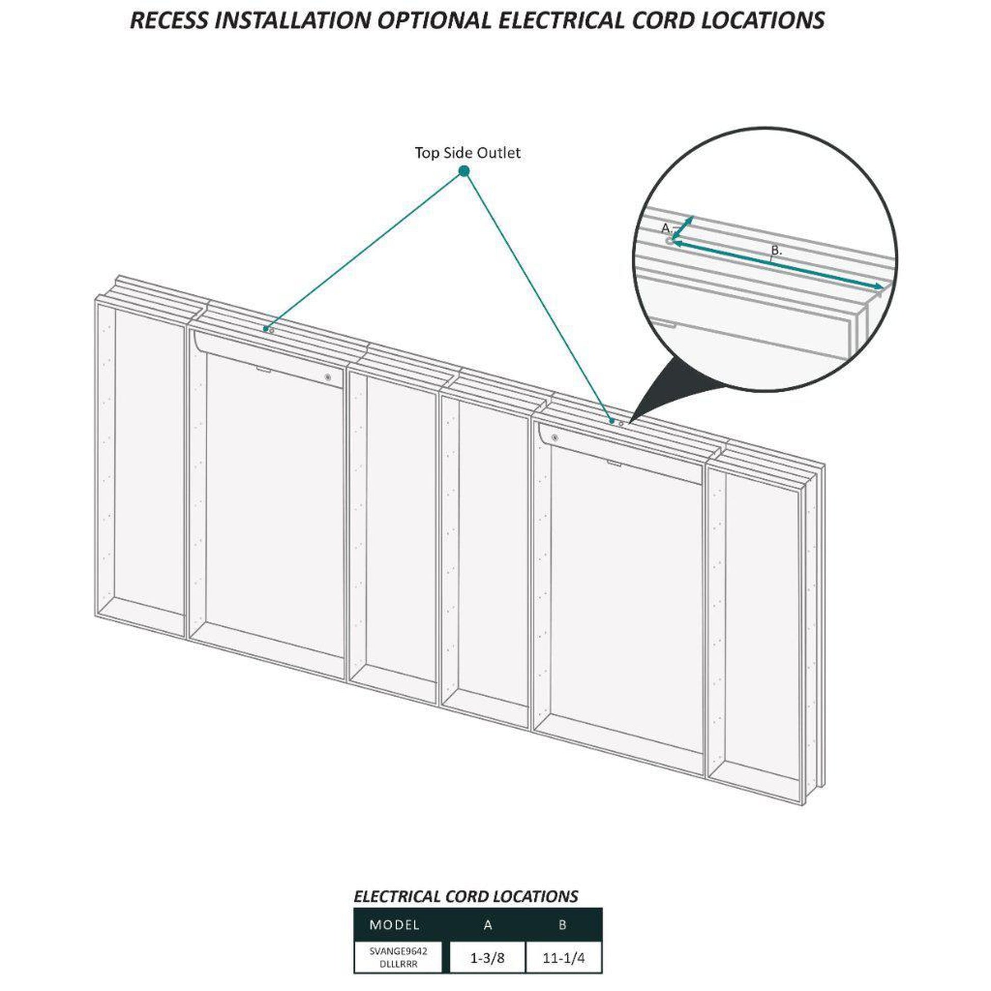 Krugg Reflections Svange 96" x 42" 5000K Double Hexa-View Left-Left-Left-Right-Right-Right Opening Recessed/Surface-Mount Illuminated Silver Backed LED Medicine Cabinet Mirror With Built-in Defogger, Dimmer and Electrical Outlet