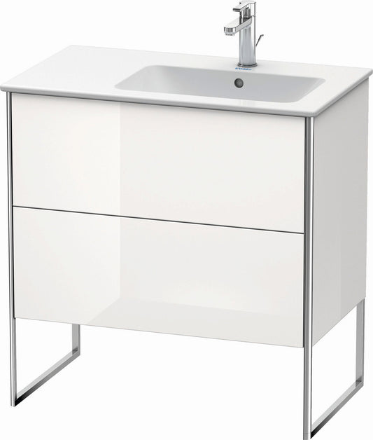 Duravit XSquare 32" White High Gloss Two Drawer Floorstanding Vanity Unit (XS445202222)