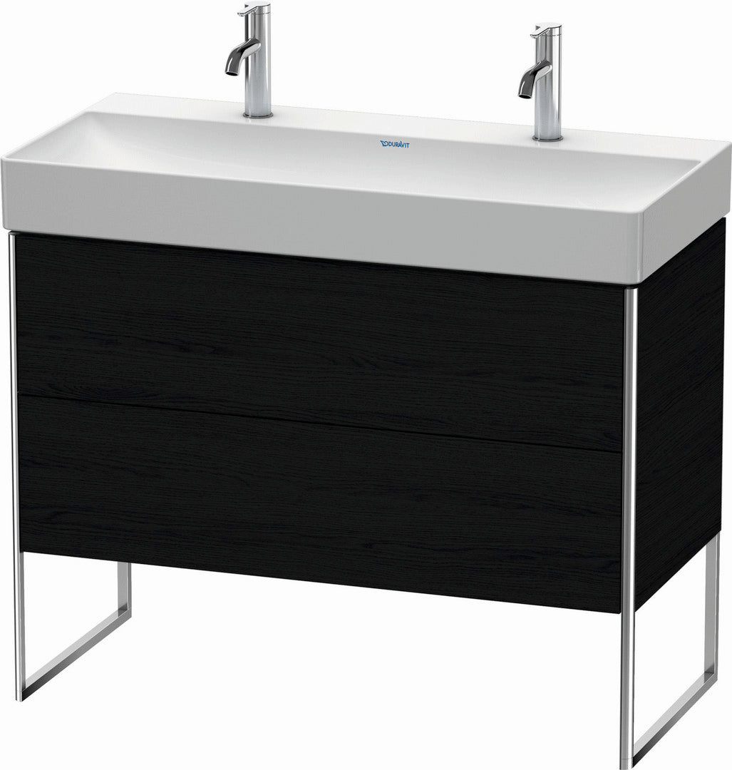 Duravit XSquare 39" Oak Black Two Drawer Floorstanding Vanity Unit (XS444401616)