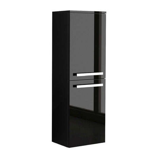 LaToscana Ameno 14" x 42" Black Wall-Mounted Linen Tower Cabinet