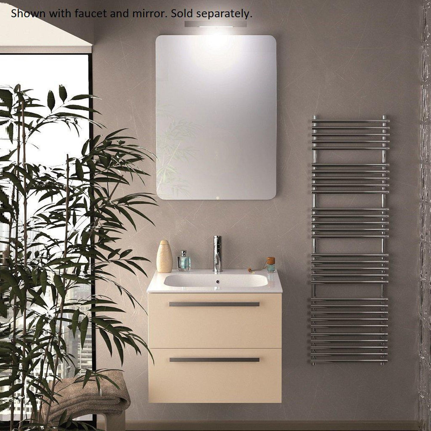 LaToscana Ameno 24" Black Wall-Mounted Vanity