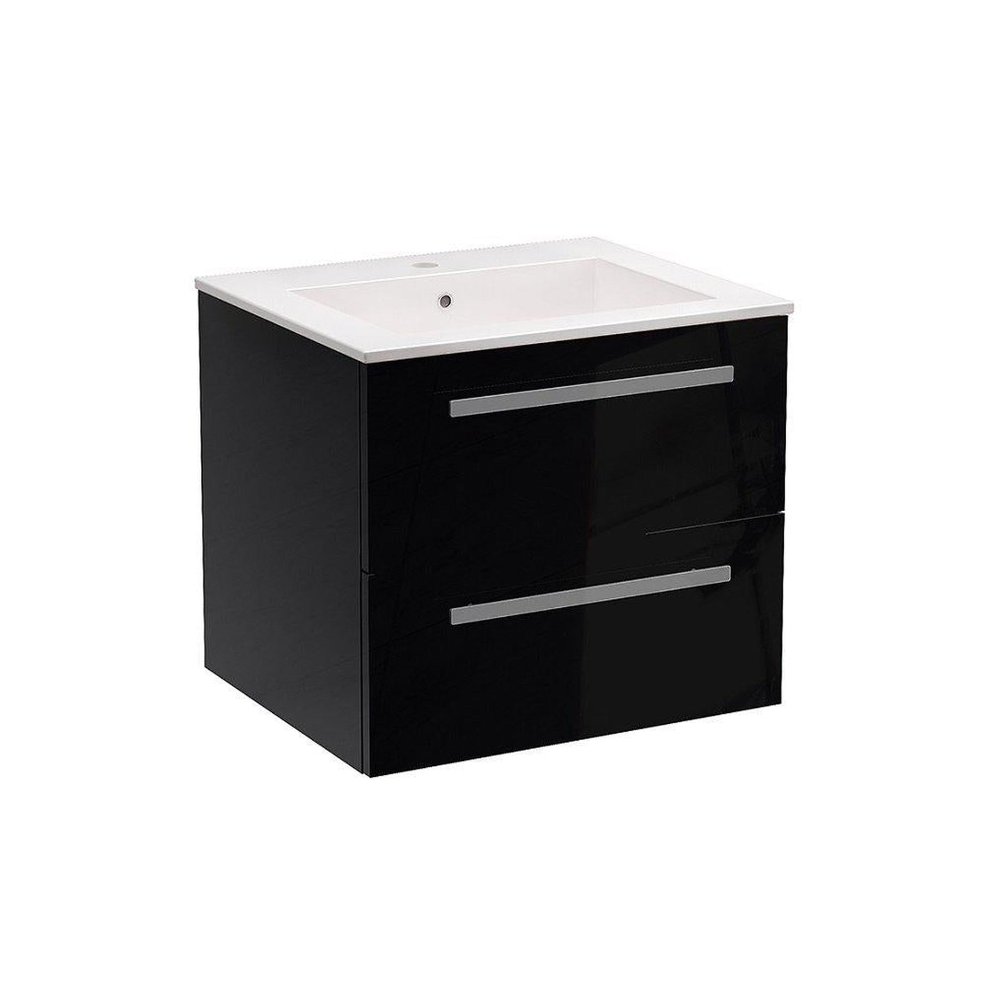 LaToscana Ameno 24" Black Wall-Mounted Vanity