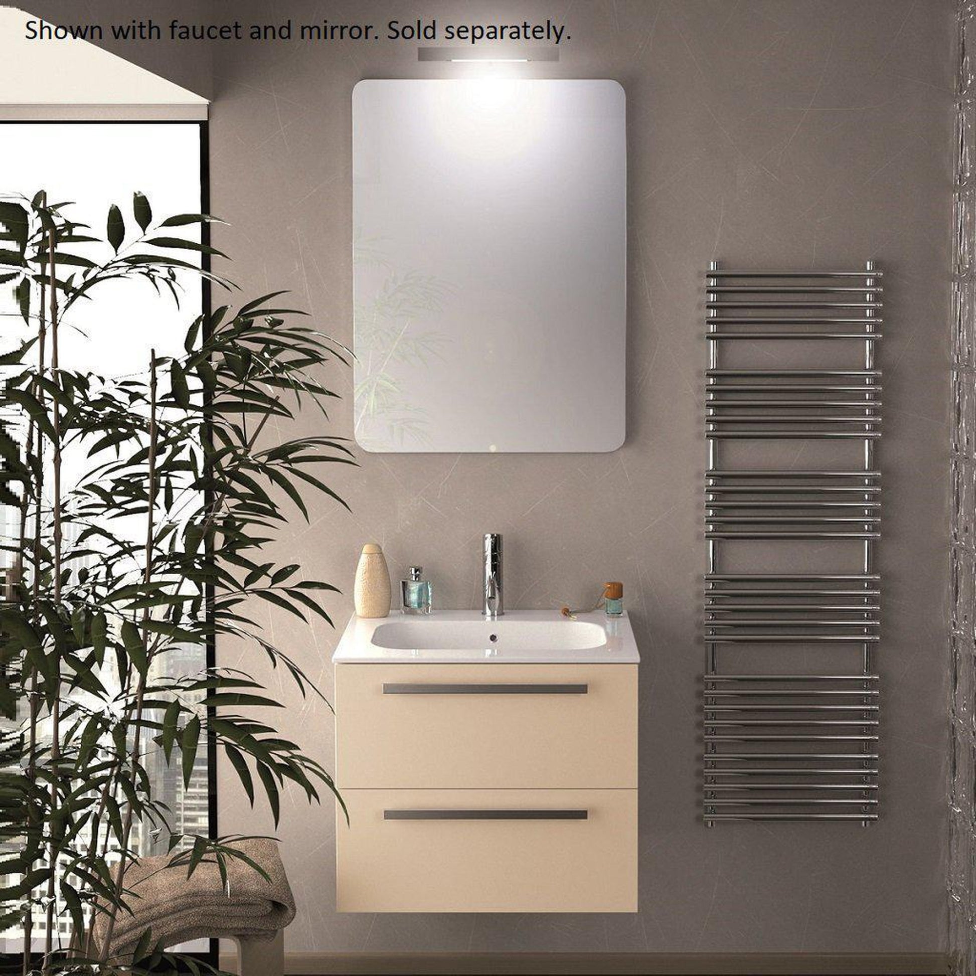 LaToscana Ameno 24" Red Wall-Mounted Vanity