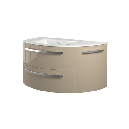 LaToscana Ameno 38" Sand Wall-Mounted Vanity Set With Right Rounded Cabinet