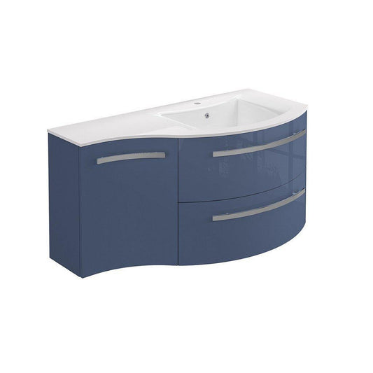 LaToscana Ameno 43" Blue Distante Wall-Mounted Vanity Set With Left Concave Cabinet