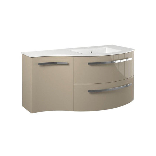 LaToscana Ameno 43" Sand Wall-Mounted Vanity Set With Left Concave Cabinet