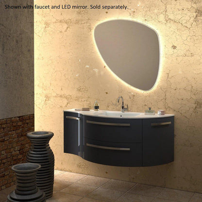 LaToscana Ameno 52" Slate Wall-Mounted Vanity Set With Right Rounded & Left Concave Cabinets