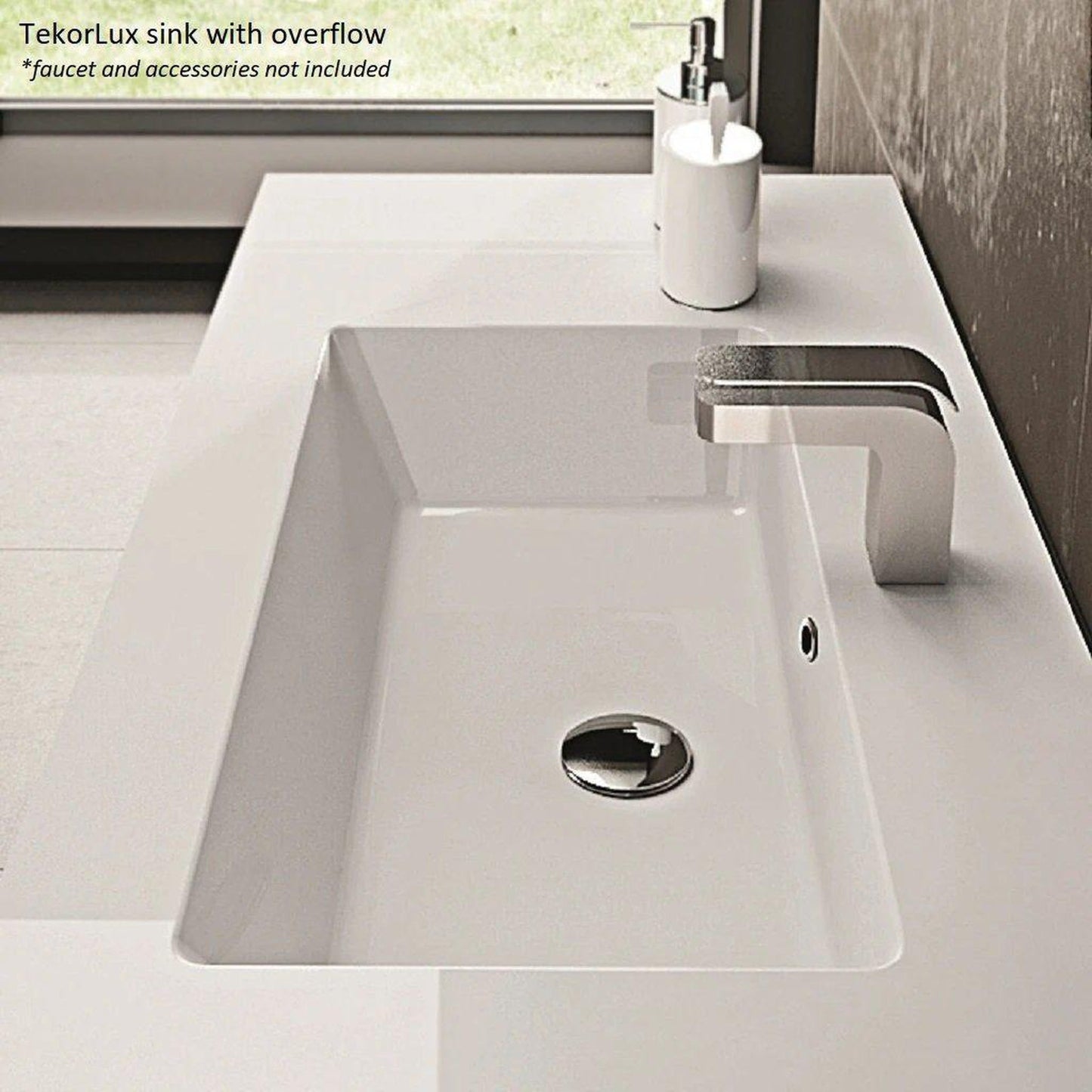 LaToscana Ameno 57" White Wall-Mounted Vanity Set With Left & Right Concave Cabinets