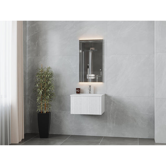 Laviva Legno 24" Alabaster White Vanity Base and Matte White Solid Surface Countertop With Integrated Sink