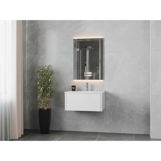 Laviva Legno 30" Alabaster White Vanity Base and Matte White Solid Surface Countertop With Integrated Sink