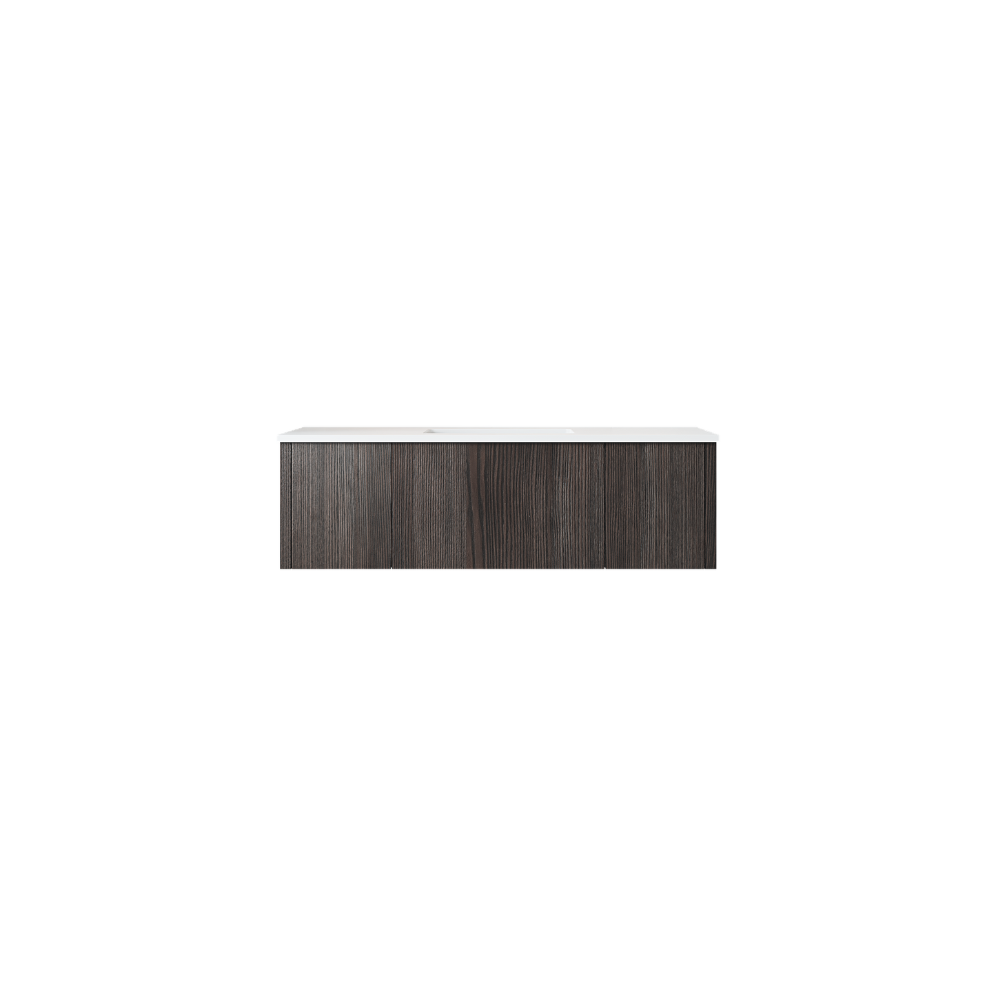 Laviva Legno 48" Carbon Oak Vanity Base and Matte White Solid Surface Countertop With Integrated Sink