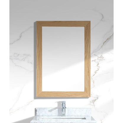Laviva Sterling 24" California White Oak Fully Framed Rectangular Mirror