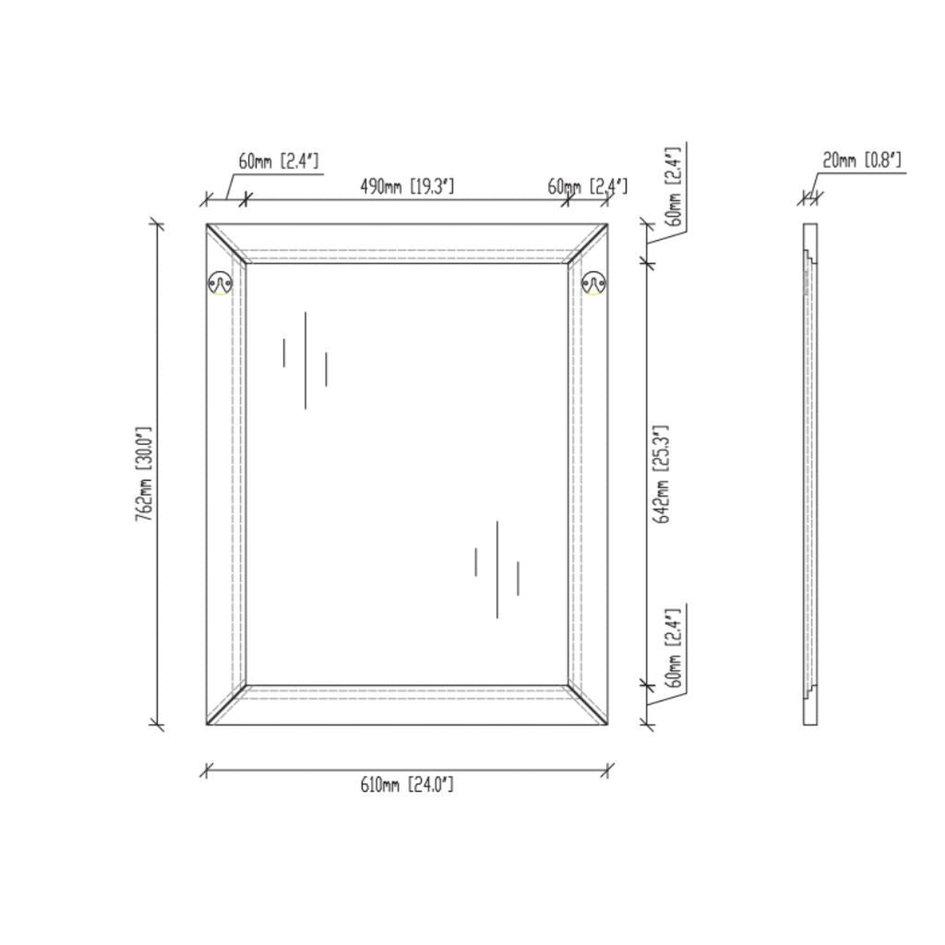 Laviva Sterling 24" Espresso Fully Framed Rectangular Mirror