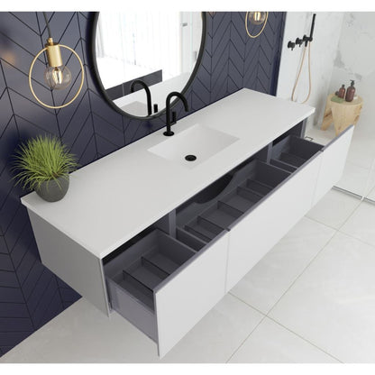 Laviva Vitri 72" Wall Cloud White Mounted Single Sink Vanity Base