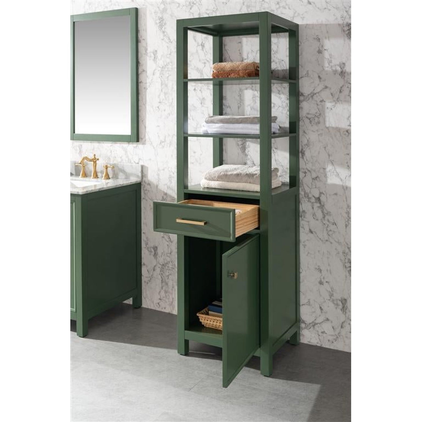 Legion Furniture 21" W x 72" H Vogue Green Linen Cabinet