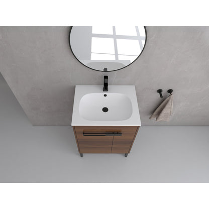 Legion Furniture 24" Natural Wood Freestanding Vanity With White SMC Basin