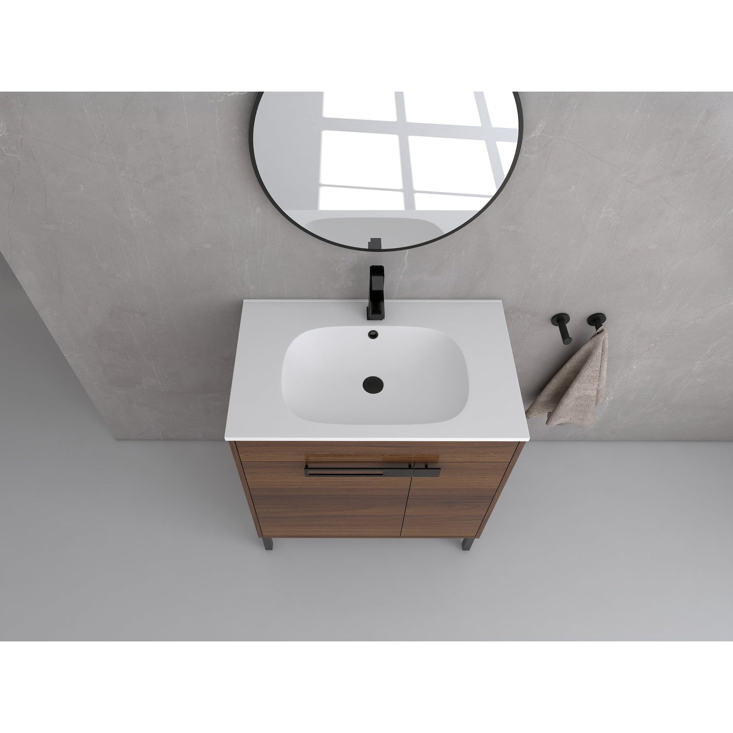 Legion Furniture 30" Natural Wood Freestanding Vanity With White SMC Basin