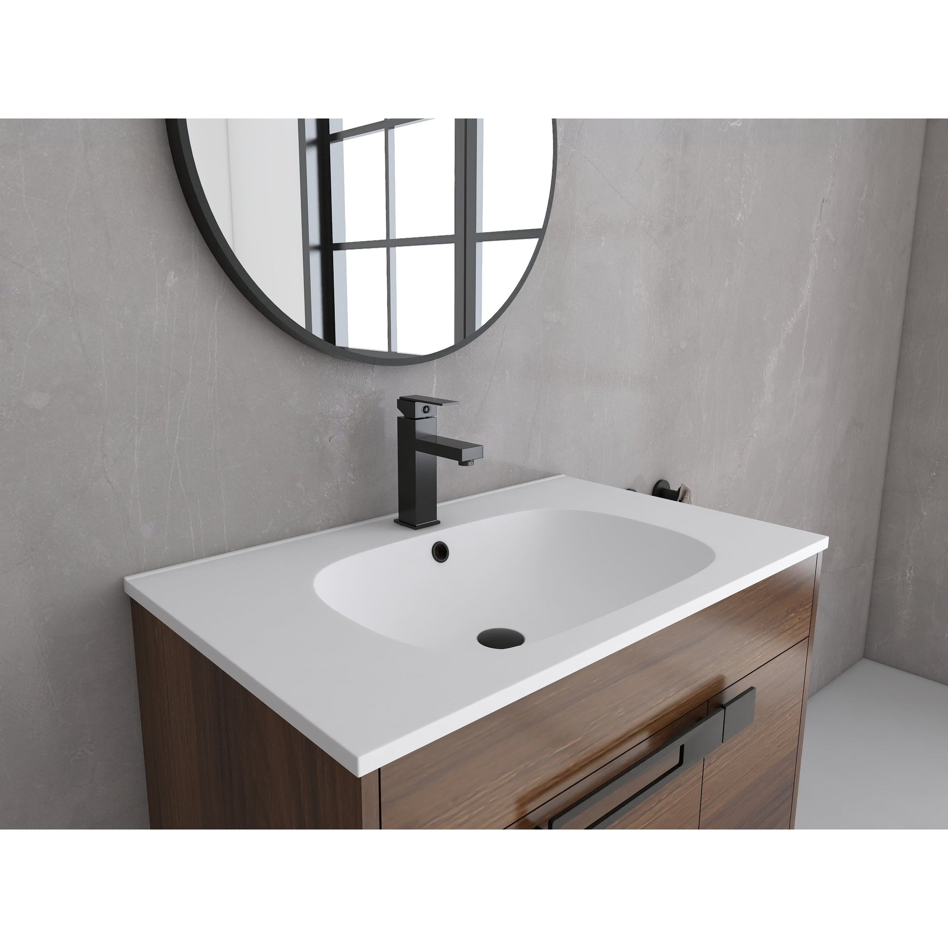 Legion Furniture 30" Natural Wood Freestanding Vanity With White SMC Basin