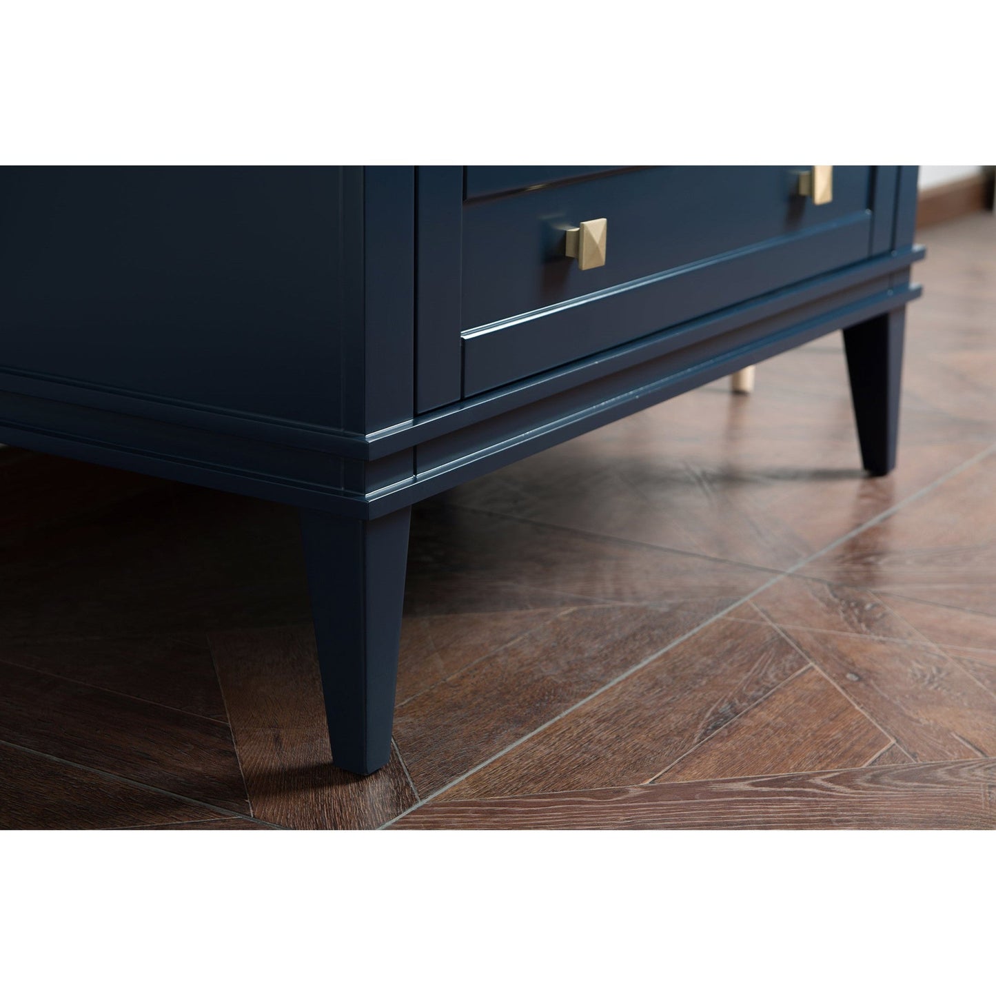 Legion Furniture 36" Navy Blue Freestanding Vanity With Carrara White Marble Top and White Ceramic Sink