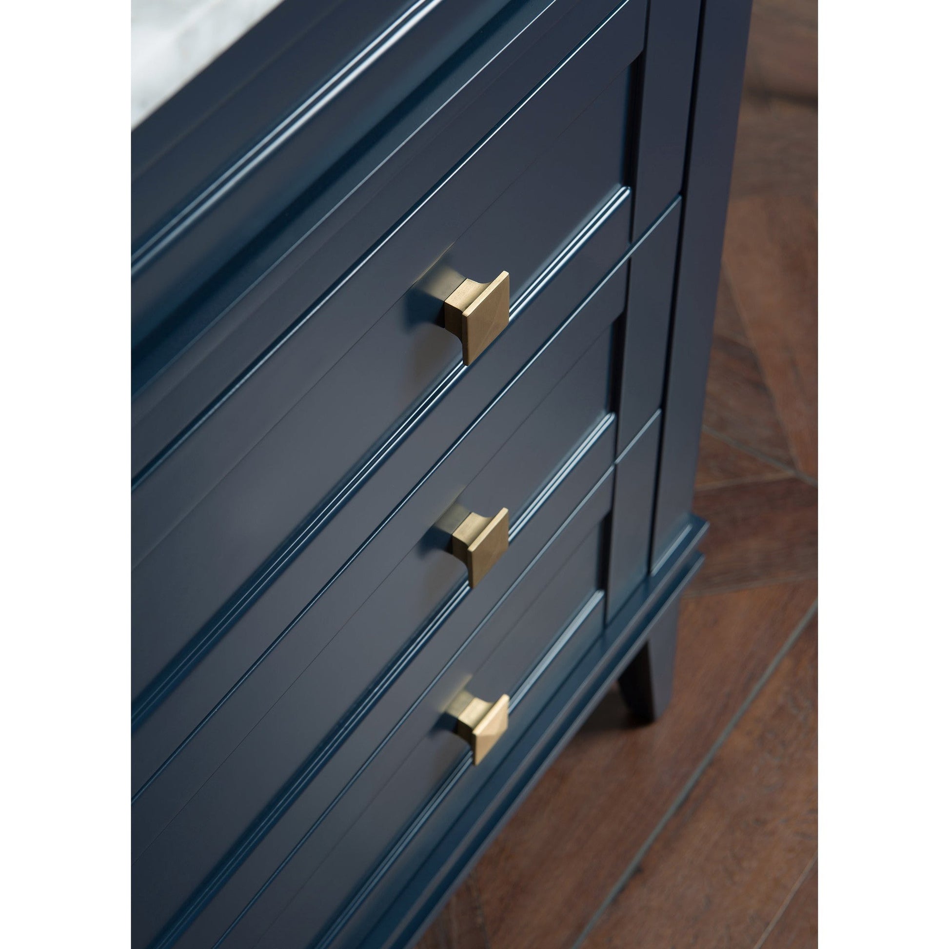 Legion Furniture 36" Navy Blue Freestanding Vanity With Carrara White Marble Top and White Ceramic Sink