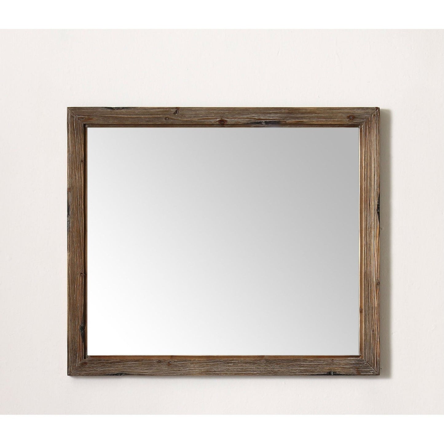 Legion Furniture 42" W x 36" H Rustic Brown Fir Wood Frame Mirror