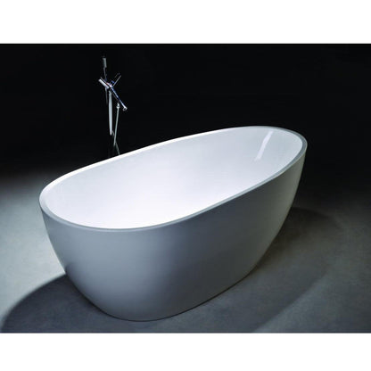 Legion Furniture 68" White Acrylic Freestanding Bathtub With Pop-up Drain