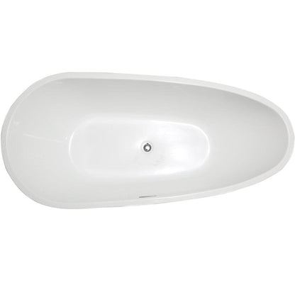 Legion Furniture 68" White Acrylic Freestanding Bathtub With Pop-up Drain