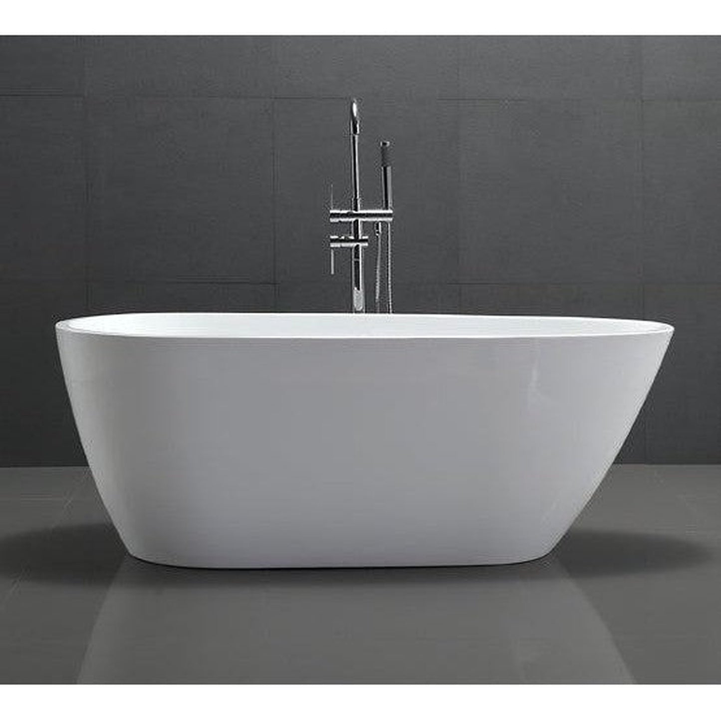Legion Furniture 68" White Acrylic Freestanding Bathtub With Pop-up Drain