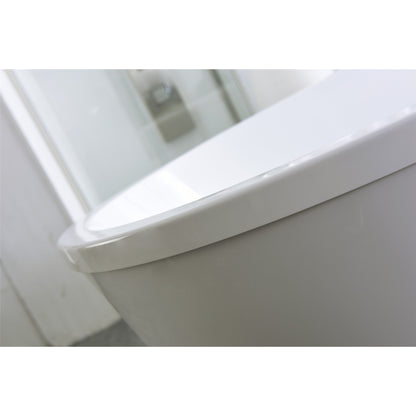 Legion Furniture WE6815-L 67" White Acrylic Freestanding Bathtub With Pop-up Drain