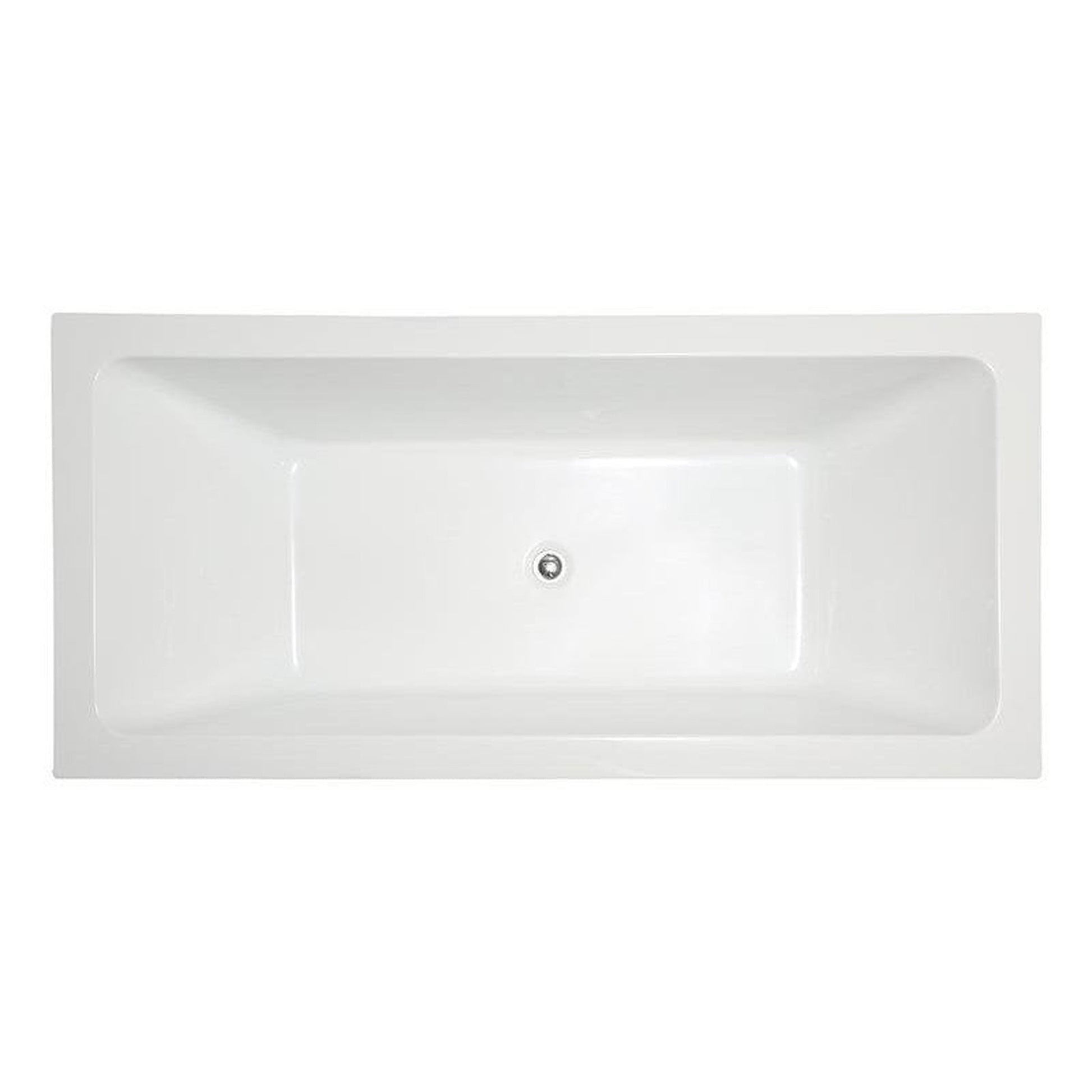 Legion Furniture WE6817 67" White Acrylic Freestanding Bathtub With Pop-up Drain