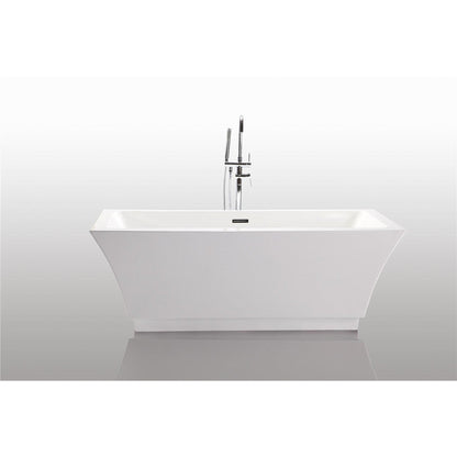 Legion Furniture WE6817 67" White Acrylic Freestanding Bathtub With Pop-up Drain