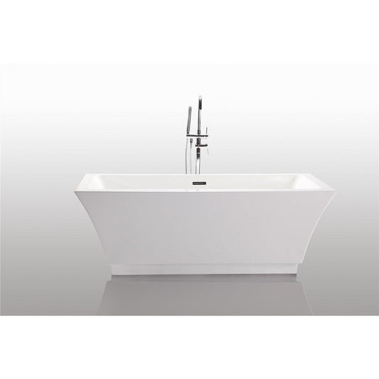 Legion Furniture WE6817 67" White Acrylic Freestanding Bathtub With Pop-up Drain