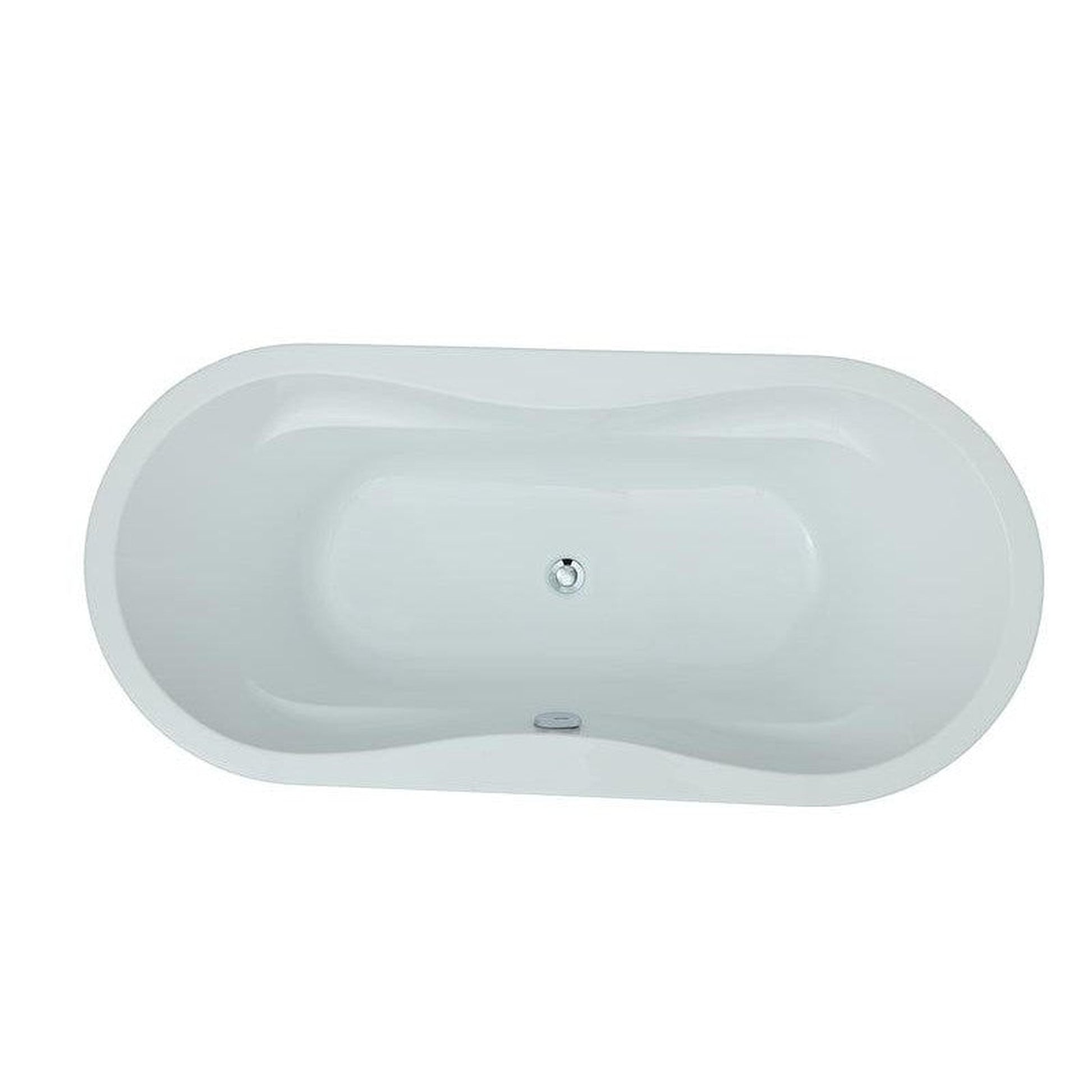 Legion Furniture WE6847 66" White Acrylic Freestanding Bathtub With Pop-up Drain