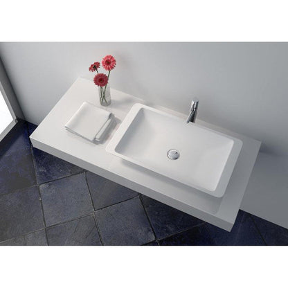 Legion Furniture WJ9002-W 24"White Matte Solid Surface Sink Bowl