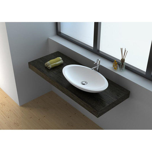 Legion Furniture WJ9005-W 24"White Matte Solid Surface Sink Bowl
