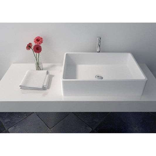 Legion Furniture WJ9009-W 24"White Matte Solid Surface Sink Bowl