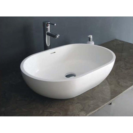 Legion Furniture WJ9034-W 23" White Matte Solid Surface Sink Bowl