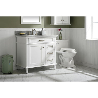 Legion Furniture WLF2236 36" White Freestanding Vanity With White Carrara Marble Top and White Ceramic Sink