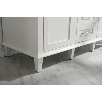 Legion Furniture WLF2254 54" White Freestanding Vanity With White Carrara Marble Top and Double White Ceramic Sink