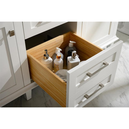 Legion Furniture WLF2260D 60" White Freestanding Vanity With White Carrara Marble Top and Double White Ceramic Sink