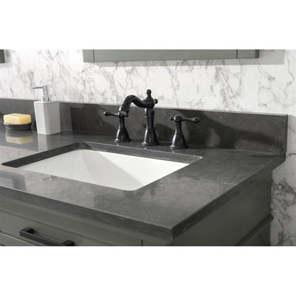 Legion Furniture WLF2272 72" Pewter Green Freestanding Vanity With Blue Lime Stone Top and Double White Ceramic Sink